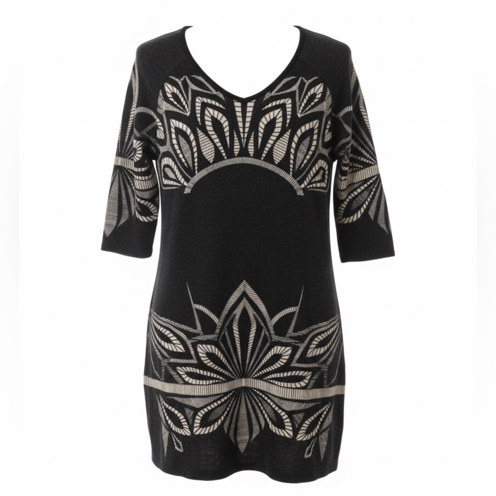 Vintage Anthropologie Aryah Half Sleeve Flower Petal Lightweight Sweater Dress - Picture 1 of 9